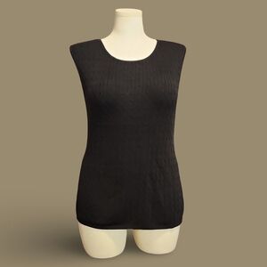 August Silk Black Textured Tank Top Boho Goth Punk Scene Normcore Cottagegoth